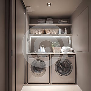 Clean, Modern Laundry Room Ready for Business