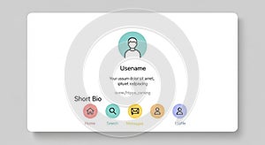 Minimalist Social Media Profile Interface