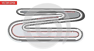 Race Track Circuit Layout Vector Illustration