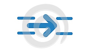 Blue Arrow Data Transfer and Progress Icon