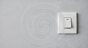 Modern White Light Switch on Grey Wall