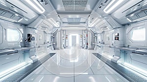 Clean modern white technology laboratory