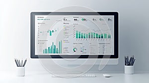 Immersive data visualization on a modern desktop screen for detailed analysis