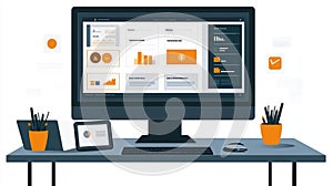 Data Analytics Dashboard on Modern Desktop Computer