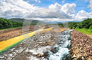 Clean and murky rivers converge in Costa Rica photo