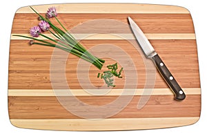 Clean and Natural Wood cutting Board with herbs