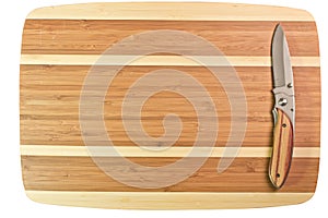 Clean and Natural Wood cutting Board with knife