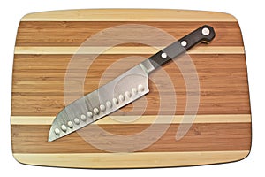 Clean and Natural Wood cutting Board with knife