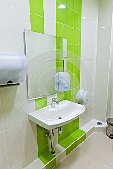 Clean new public toilet room