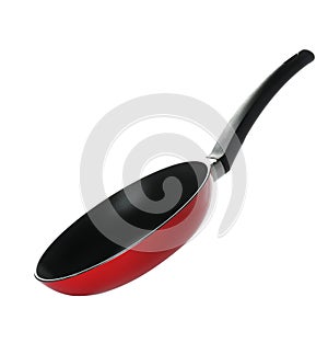 Clean nonstick frying pan isolated