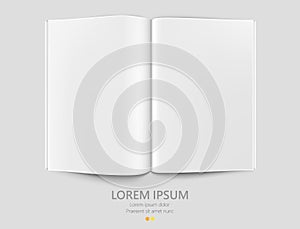 Clean opened paper magazine template.