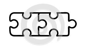 Puzzle Pieces Outline Icon Vector, Problem Solving Connection Symbol, vector design Generative AI