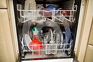Clean plates, forks, spoons and other utensils after washing in the dishwasher