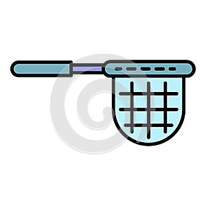Clean pool net icon color outline vector