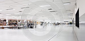 Clean production room. Manufacture of industrial electronics. Surface-mounted circuit board assembly.