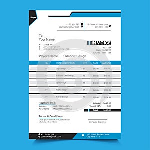 Clean & Professional Invoice template Design photo