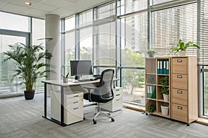 Interior office room vector illustration