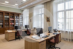 Interior office room vector illustration