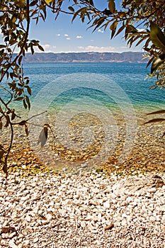 Clean pure waters of Lake Orhid, Macedonia