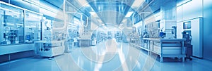 clean room environment for precision manufacturing, emphasizing sterile conditions for sensitive production. photo