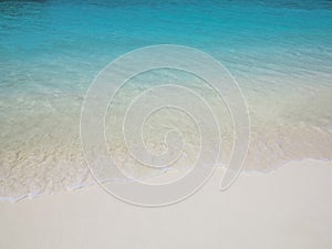 Clean sand beach, exotic Maldives location