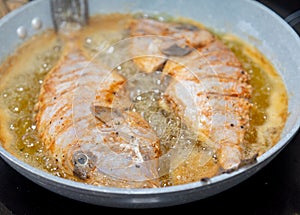 Clean and seasoned PeroÃ¡ fish (Balistes capriscus) . photo