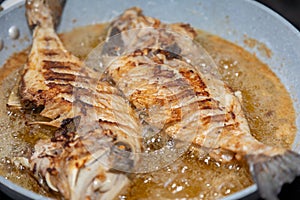 Clean and seasoned Peroá fish (Balistes capriscus) .