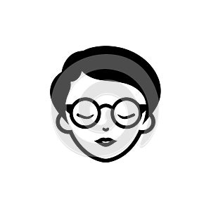 Clean And Sharp Man In Glasses Avatar Logo Inspired By Harriet Lee-merrion And Tove Jansson