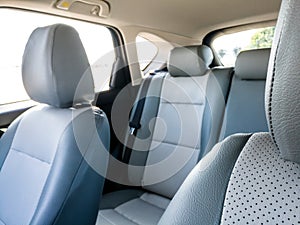 Clean and shining interior seats of a modern vehicle after cleaning service