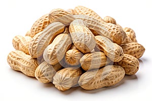 Clean Peanut Group Isolated on White Background
