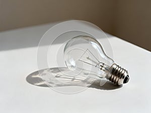 Light Bulb on Table Close Up - AI generated