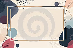 Clean and simple abstract frame design with blank rectangle and modern artistic elements