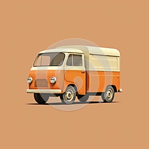 Clean And Simple Ad Posters Featuring Colorized Truck In Cinquecento Style photo