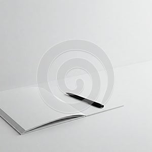 Minimalist AI-Generated Scene of a Pen on an Open Notebook