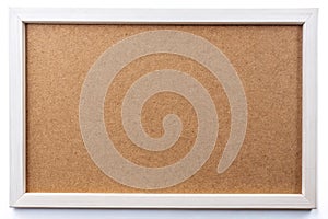 Empty Notice Cork Board with White Frame