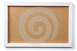 Empty Notice Cork Board with White Frame