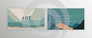 Clean and simple modern business card. Set of abstract backgrounds.