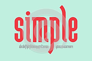 Clean simple modern condensed style font