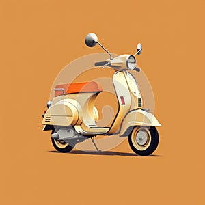 Clean And Simple Moped Ad Posters With A Gold Background