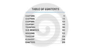 Table of Contents Example