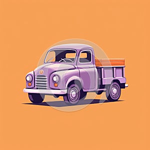 Clean And Simple Truck Ad Posters With Violet Background In Cinquecento Style