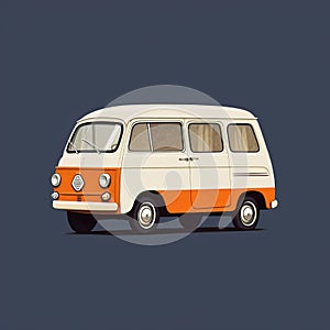 Clean And Simple Van Ad Posters With Navy Background In Cinquecento Style photo