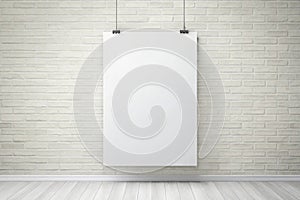 White empty poster background