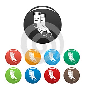Clean socks icons set color