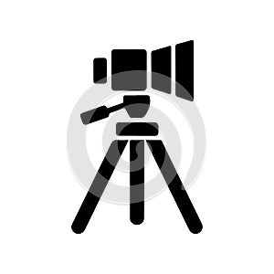 Professional Camera Tripod Solid Icon