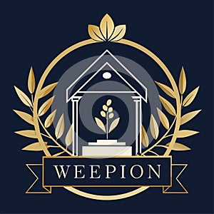 Clean and sophisticated logo design for a wedding venue showcasing timeless elegance and style, Clean and sophisticated signage
