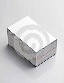 Blank White Business Card Stack Mockup