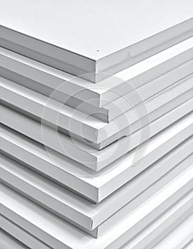 Clean Stack of White Construction Panels