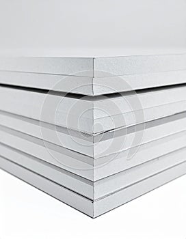 Clean Stack of White Panels on White Background