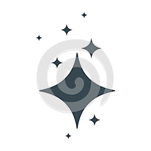 Clean star black icon